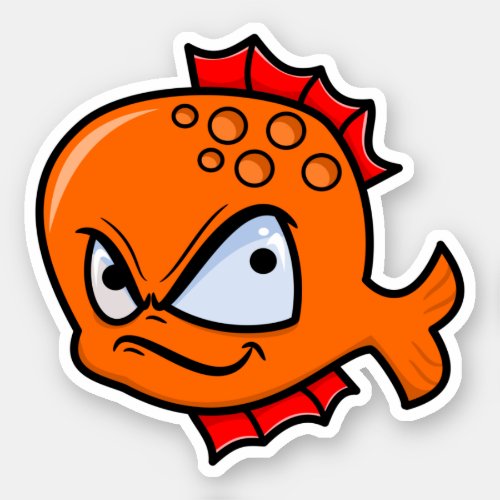Funny Angry Goldfish Sticker