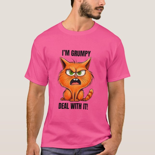 funny angry grumpy animal kitten cat quote T-Shirt (Front)
