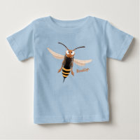 Funny angry hornet wasp cartoon illustration