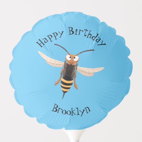 Funny angry hornet wasp cartoon illustration balloon