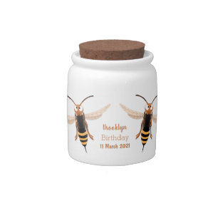 Funny angry hornet wasp cartoon illustration candy jar