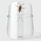 Funny angry hornet wasp cartoon illustration face shield (Front)