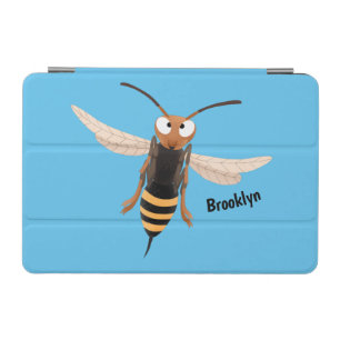 Funny angry hornet wasp cartoon illustration iPad mini cover
