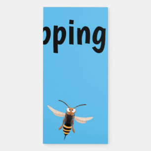 Funny angry hornet wasp cartoon illustration magnetic notepad