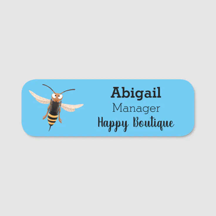 Funny angry hornet wasp cartoon illustration name tag | Zazzle Funny angry hornet wasp cartoon illustration name tag | Zazzle