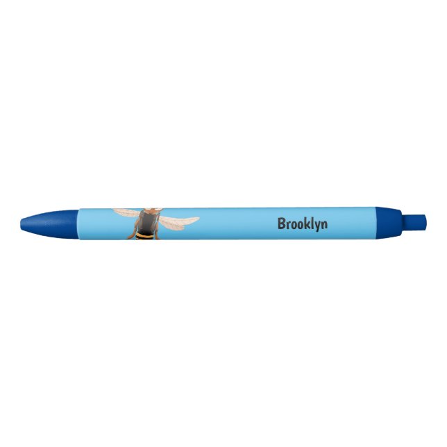 Funny angry hornet wasp cartoon illustration pen (Front)