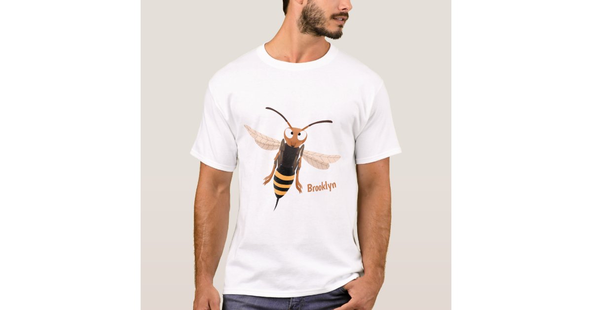 Funny angry hornet wasp cartoon illustration T-Shirt