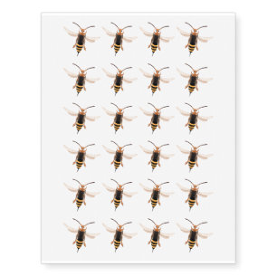 Funny angry hornet wasp cartoon illustration temporary tattoos