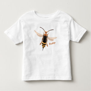 Funny angry hornet wasp cartoon illustration toddler t-shirt