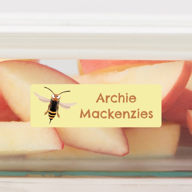 Funny angry hornet wasp cartoon personalized labels (Affixed)