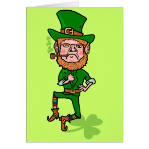 Funny Angry Lucky Irish Leprechaun Cards