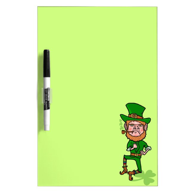 Funny Angry Lucky Irish Leprechaun Dry-Erase Board (Front)