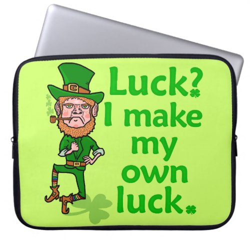 Funny Angry Lucky Irish Leprechaun Laptop Sleeve