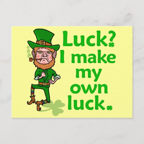 Funny Angry Lucky Irish Leprechaun Postcard