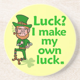 Funny Angry Lucky Irish Leprechaun Sandstone Coaster