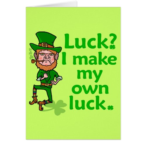 Funny Angry Lucky Irish Leprechaun St Patrick Card