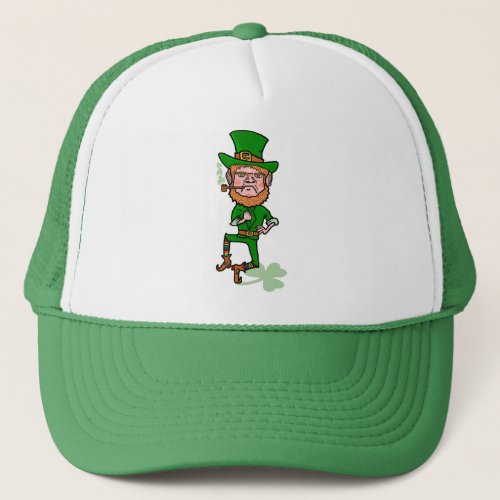 Funny Angry Lucky Irish Leprechaun Trucker Hat