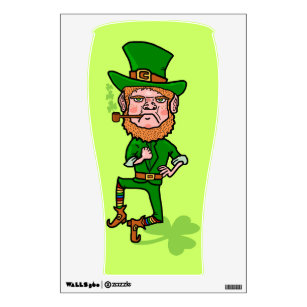 Funny Angry Lucky Irish Leprechaun Wall Decal
