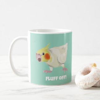 Funny Angry Lutino Cockatiel Fluff Off Pet Parrot Coffee Mug