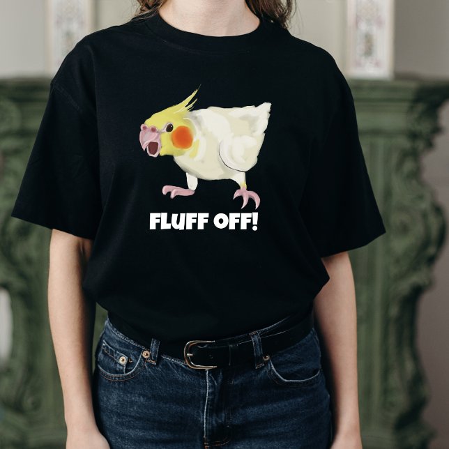 Funny Angry Lutino Cockatiel Fluff Off Pet Parrot  T-Shirt (Creator Uploaded)