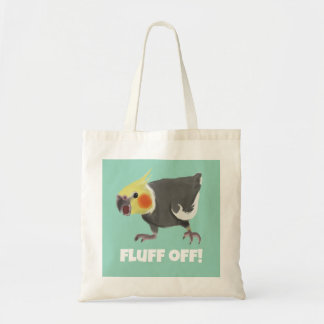 Funny Angry Normal Grey Cockatiel Fluff Off Tote Bag