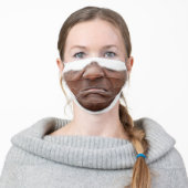 Funny Angry Old Lady Face Mask (Worn)