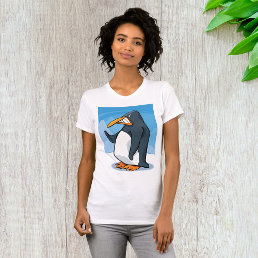 Funny Angry Penguin Cartoon Cool Waving  T-Shirt