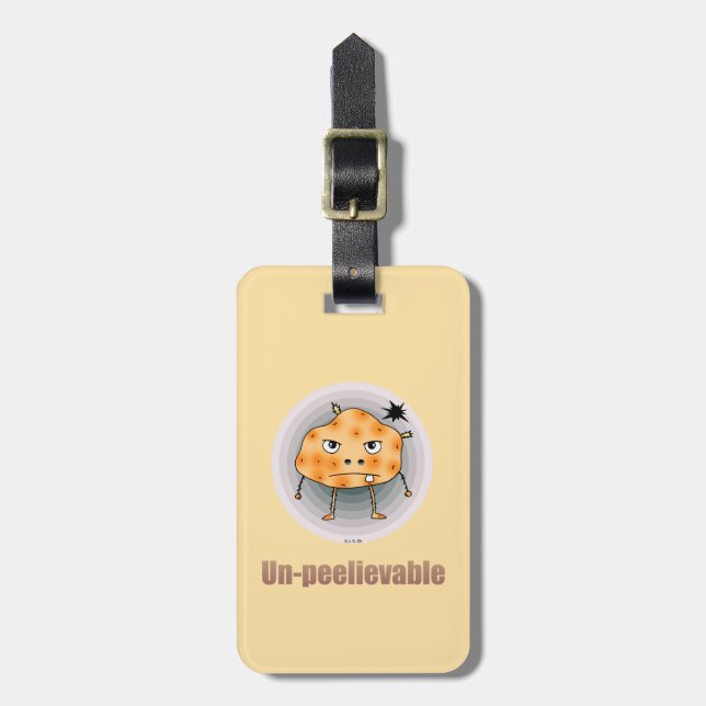 Funny Angry Potato – Un-peelievable Art Luggage Tag (Front Vertical)