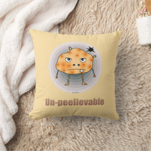 Funny Angry Potato – Un-peelievable Art Throw Pillow