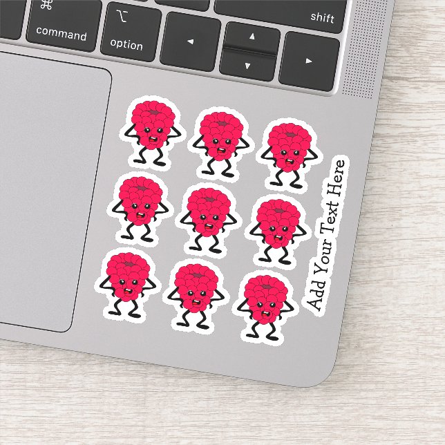 Funny  Angry Raspberry Cartoon - Custom Sticker (Detail)