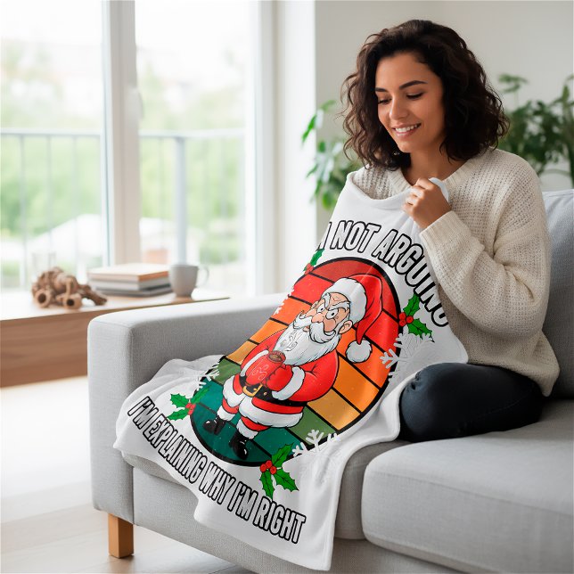Funny Angry Santa Humor Sarcastic Christmas Gift Fleece Blanket (Creator Uploaded)