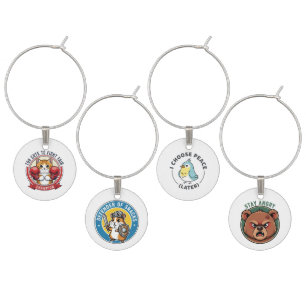 Funny Animal Avatars Wine Charm