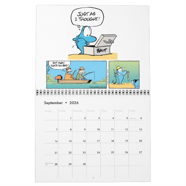 Funny Animal Cartoon Calendar (Sep 2026)