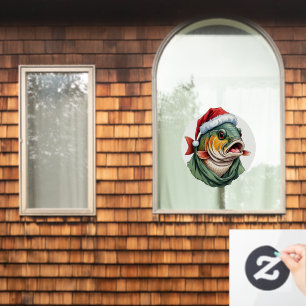 Funny Animal Christmas Favorites - Carp 1 Window Cling