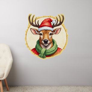 Funny Animal Christmas Favorites - Deer 2 Wall Decal