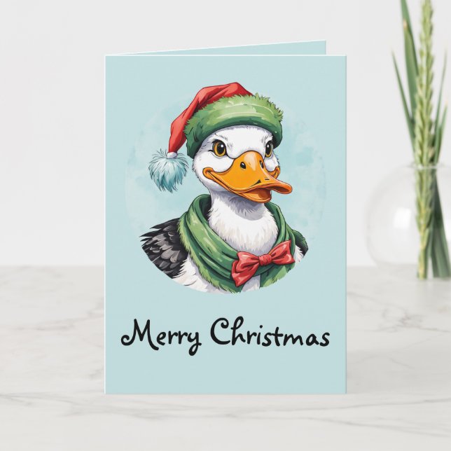 Funny Animal Christmas Favorites - Duck 2 Card (Front)