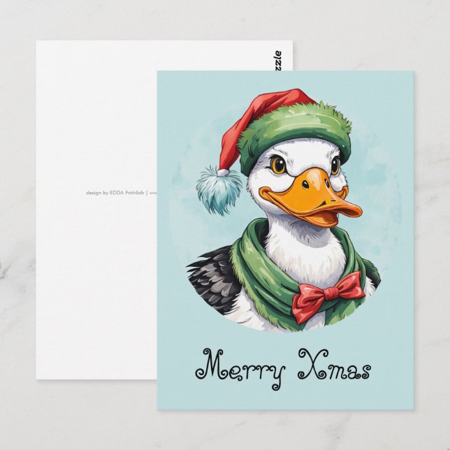Funny Animal Christmas Favorites - Duck 2 Postcard (Front/Back)