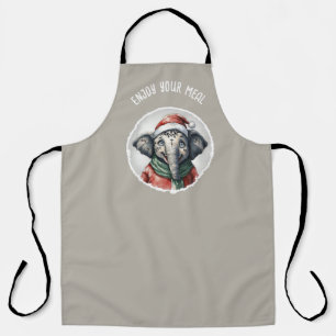 Funny Animal Christmas Favorites - Elephant 2 Apron