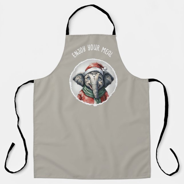 Funny Animal Christmas Favorites - Elephant 2 Apron (Front)