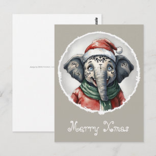 Funny Animal Christmas Favorites - Elephant 2 Postcard