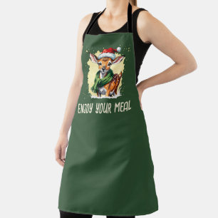 Funny Animal Christmas Favorites - Fawn 1 Apron