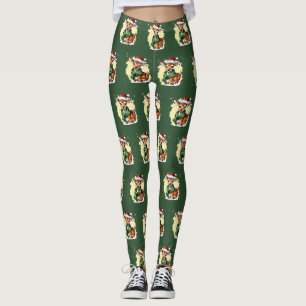 Funny Animal Christmas Favorites - Fawn 1 Leggings