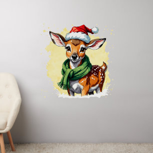 Funny Animal Christmas Favorites - Fawn 1 Wall Decal