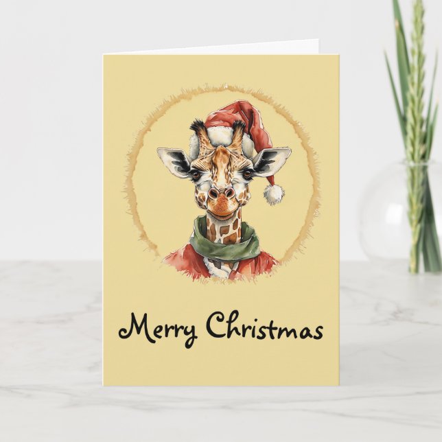 Funny Animal Christmas Favorites - Giraffe 1 Card (Front)