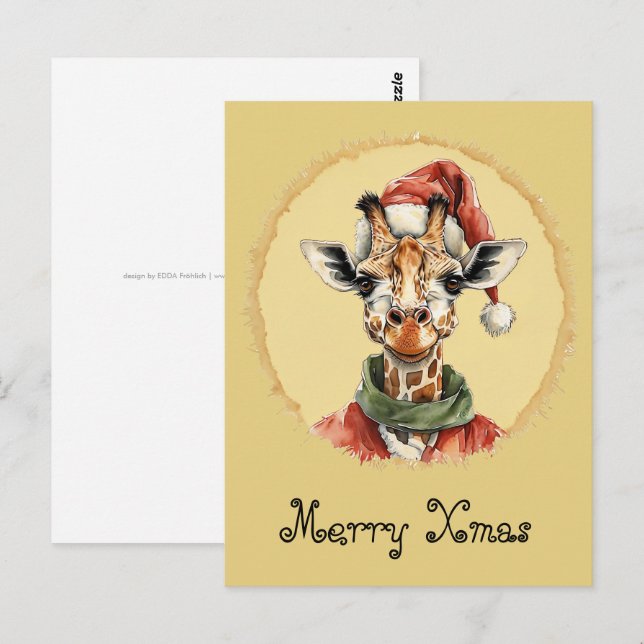 Funny Animal Christmas Favorites - Giraffe 1 Postcard (Front/Back)