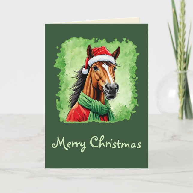 Funny Animal Christmas Favorites - Horse 6 Card (Front)