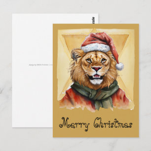 Funny Animal Christmas Favorites - Lion 1 Postcard