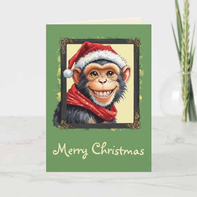Funny Animal Christmas Favorites - Monkey 2 Card (Front)
