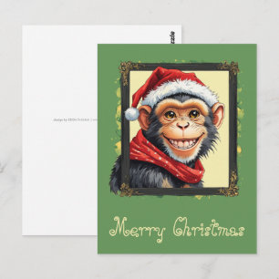 Funny Animal Christmas Favorites - Monkey 2 Postcard