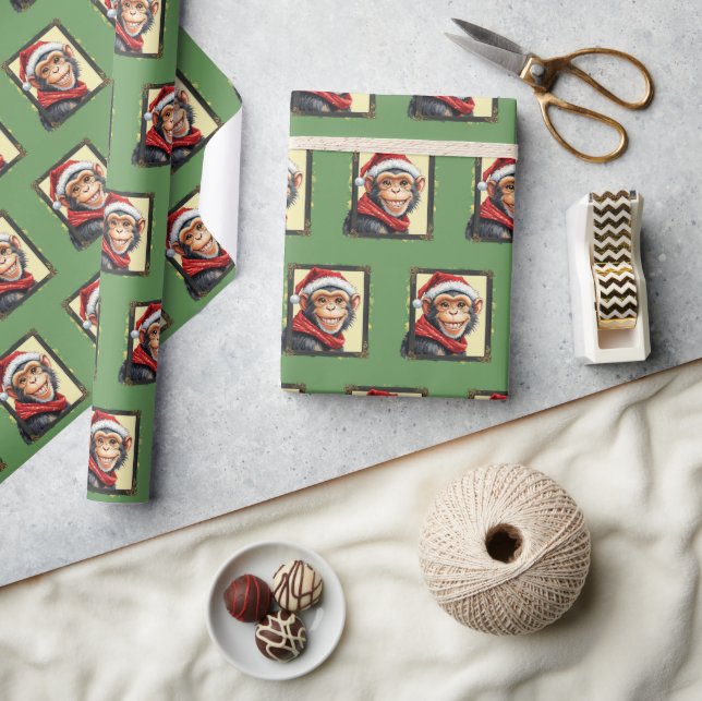 Funny Animal Christmas Favorites - Monkey 2 Wrapping Paper (Crafts)